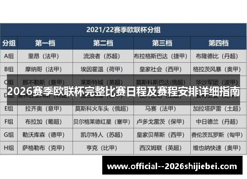 2026赛季欧联杯完整比赛日程及赛程安排详细指南