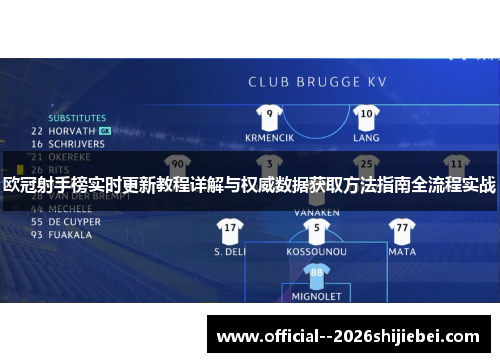欧冠射手榜实时更新教程详解与权威数据获取方法指南全流程实战